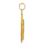 14k Satin and Polished Miraculous Medal Solid Oval Pendant