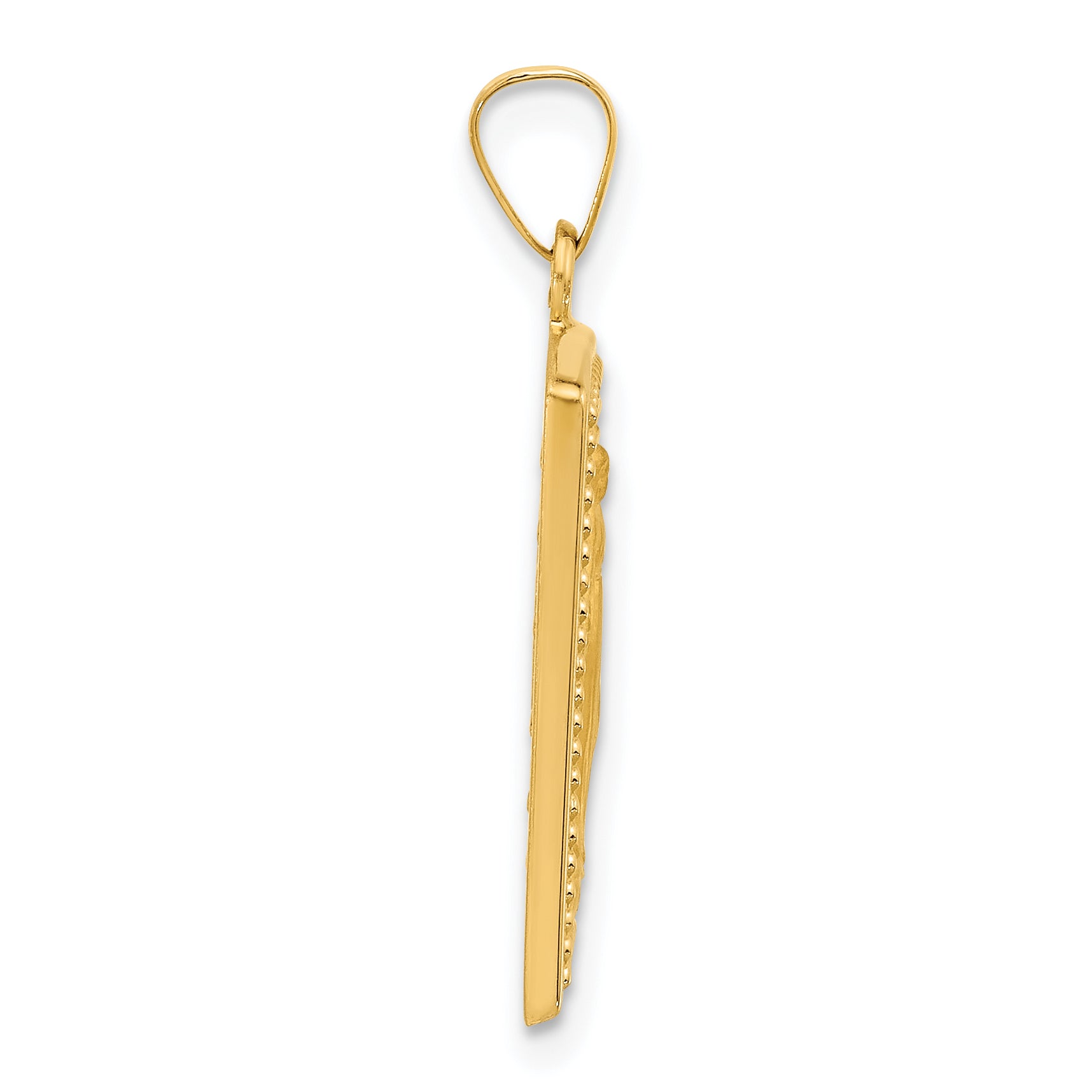 14K Rectangular Hollow Miraculous Medal