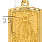 14K Rectangular Hollow Miraculous Medal