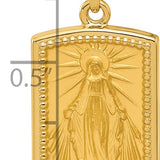 14K Rectangular Hollow Miraculous Medal