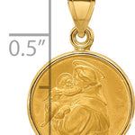 14k Polished and Satin St. Anthony Medal