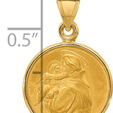 14k Polished and Satin St. Anthony Medal