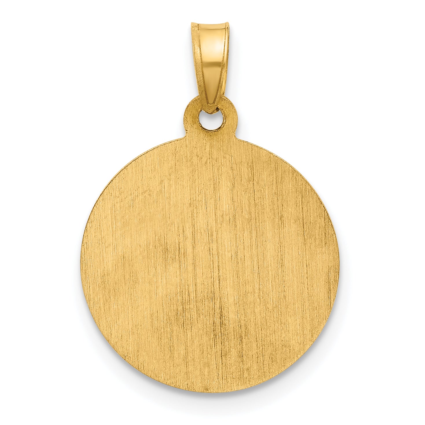 14k with Rhodium Satin and Polished St Anthony Medal Round Pendant