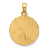 14k with Rhodium Satin and Polished St Anthony Medal Round Pendant