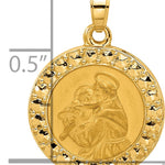 14K Polished Hollow St Anthony Medal