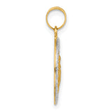 14K with White Rhodium Hollow St. Anthony Medal