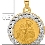14K with White Rhodium Hollow St. Anthony Medal