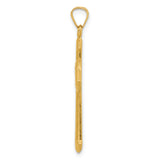 14k Two-tone Textured Hollow Budded St Benedict Cross Pendent