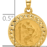 14K Hollow St. Christopher Medal
