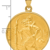 14k Polished and Satin Solid St. Christopher Medal