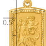14K Rectangular Hollow St. Christopher Medal