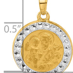14K with White Rhodium Hollow St. Joseph Medal