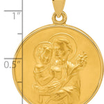 14k Polished and Satin Solid St Joseph Medal