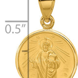 14k Polished and Satin Solid St Jude Thaddeus Medal