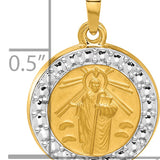14K with White Rhodium Hollow St. Jude Thaddeus Medal