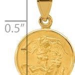 14k Polished and Satin Solid St. Michael Medal