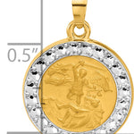 14K with White Rhodium Hollow St. Michael Medal