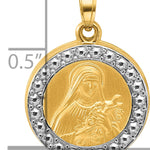 14k with Rhodium Hollow St. Theresa Pendant