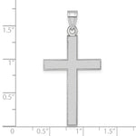 14k White Gold Florentine Satin Cross Pendant