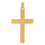 14k Laser Etched Cross Charm