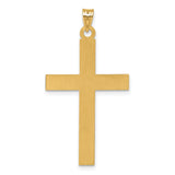 14k Laser Etched Cross Charm