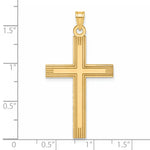 14k Laser Etched Cross Charm