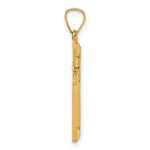 14k Polished And Textured Cross Pendant
