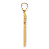 14k Polished And Textured Cross Pendant