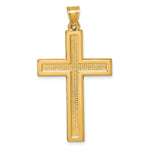 14k Polished And Textured Cross Pendant