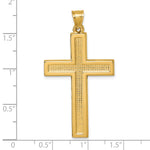 14k Polished And Textured Cross Pendant