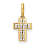 14k Polished CZ Latin Cross Pendant