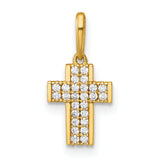 14k Polished CZ Latin Cross Pendant