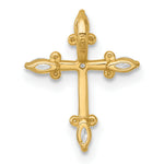 14k Polished Fancy CZ Cross Chain Slide