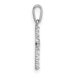14k White Gold Polished CZ Cross Pendant