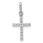 14k White Gold Polished CZ Cross Pendant