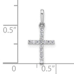 14k White Gold Polished CZ Cross Pendant