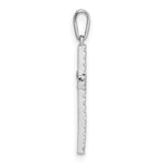 14k White Gold Polished CZ Cross Pendant