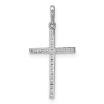 14k White Gold Polished CZ Cross Pendant