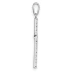 14k White Gold Polished CZ Cross Pendant