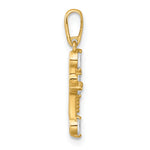 14k Polished and Beaded Fancy CZ Cross Pendant