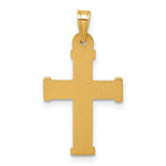 14k w/ White Rhodium Polished INRI Crucifix Cross Pendant