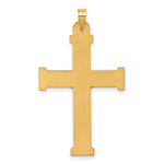 14k with White Rhodium Polished INRI Crucifix Cross Pendant