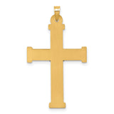14k with White Rhodium Polished INRI Crucifix Cross Pendant