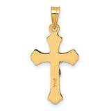 14k with White Rhodium Polished INRI Crucifix Cross Pendant