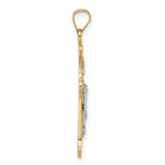 14k w/ White Rhodium Fleur de Lis INRI Crucifix Cross Pendant
