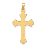 14k w/ White Rhodium Fleur de Lis INRI Crucifix Cross Pendant
