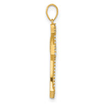 14k Polished Fancy CZ Cross Pendant