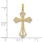 14k Polished Fancy CZ Cross Pendant