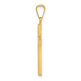 14k Diamond-cut Hollow Cross Pendant