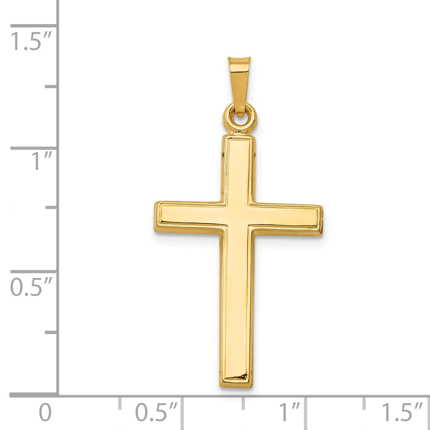 14k Hollow Cross Pendant